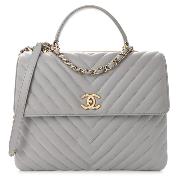 Chanel Lambskin Chevron Quilted Large #183421C41B - Picture 1 of 10
